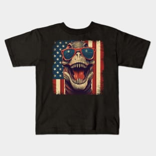 American T-Rex Dinosaur Kids T-Shirt